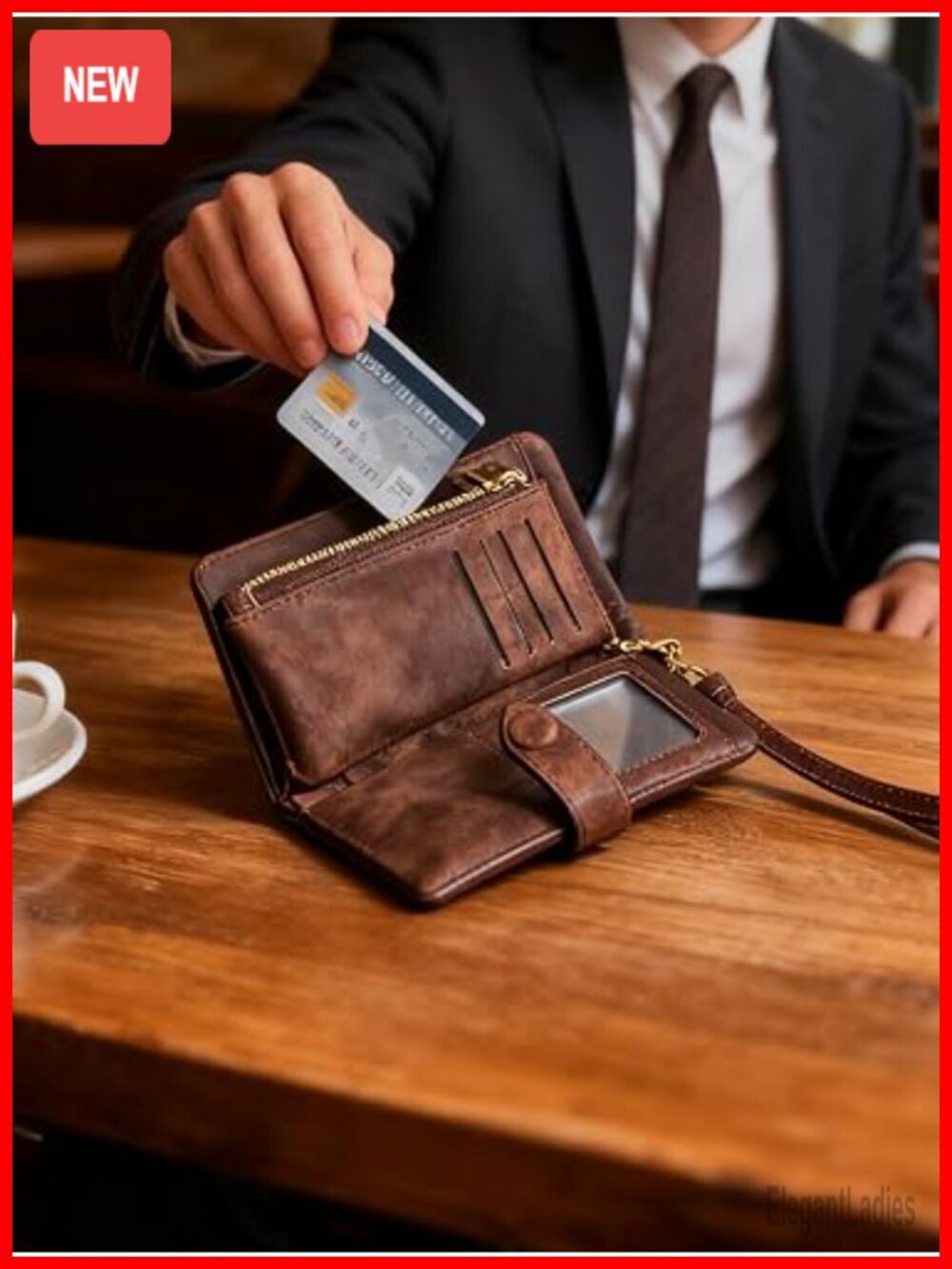 RFID Blocking Bifold Small Wallet with Wristlet